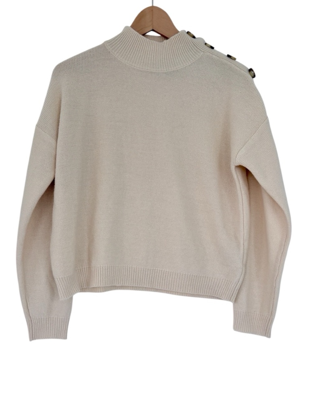 Brave Soul Cream Fisherman Knit Neutral Cropped Sweater